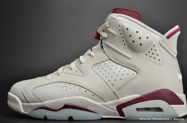 Official Maikesneakers Air Maroon white 6 Jordan 384664-116 Retro 0629